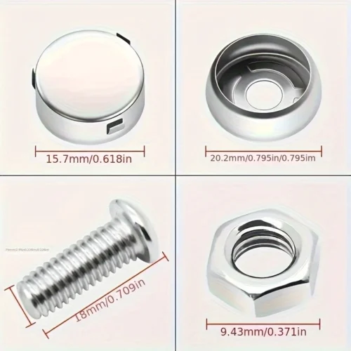 Set 16pz viti targa inox fissaggio sicuro cornici coperture
