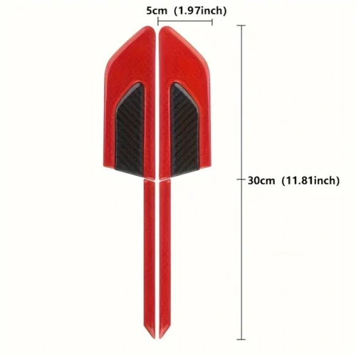 2pz adesivi protettori rossi portiere strisce riflettenti paraurti