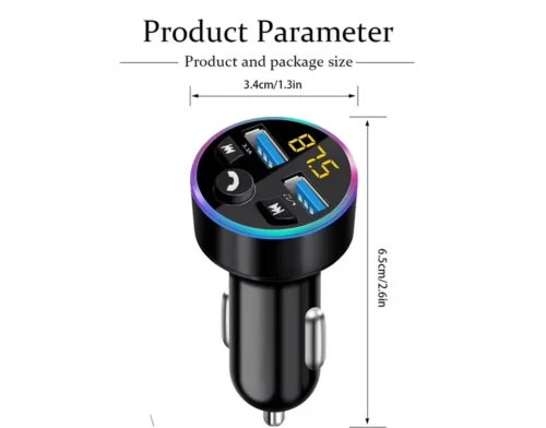trasmettitore FM con 2 porte di ricarica USB Wireless Bluetooth 5.0 vivavoce