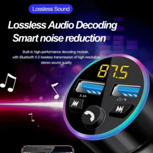 trasmettitore FM con 2 porte di ricarica USB Wireless Bluetooth 5.0 vivavoce