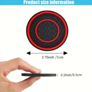 2pz tappetini rossi portapane auto anello doppio antiscivolo
