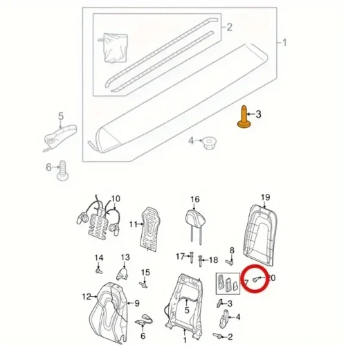 50x clip universale porta cruscotto per Audi A3 A6 VW T4 T5 Galaxy 7M0867299K