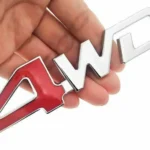 Adesivo 3D Auto 4WD 4x4 Cromato Metallizzato Alta Qualita Decal Sticker Car