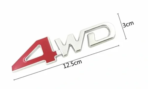Adesivo 3D Auto 4WD 4x4 Cromato Metallizzato Alta Qualita Decal Sticker Car