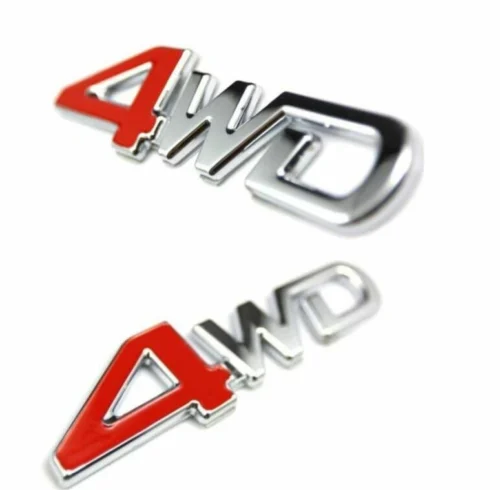 Adesivo 3D Auto 4WD 4x4 Cromato Metallizzato Alta Qualita Decal Sticker Car