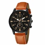 Orologio Uomo Geneva Marrone Analogico Quarzo Finto Cuoio Elegante