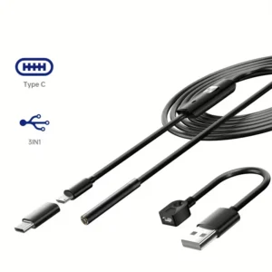 ENDOSCOPIO USB - USB/C - OTG TELECAMERA LED CAVO FLESSIBILE 100CM PER ANDROID
