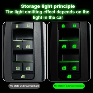 Adesivo luminoso pulsante finestrino auto verde accessorio interni