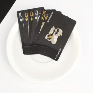 Carte da poker Plastica Colore nero oro gioco di carte francesi impermeabile