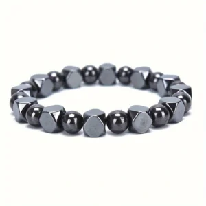 Bracciale uomo ossidiana ematite occhio tigre pietra naturale resistente