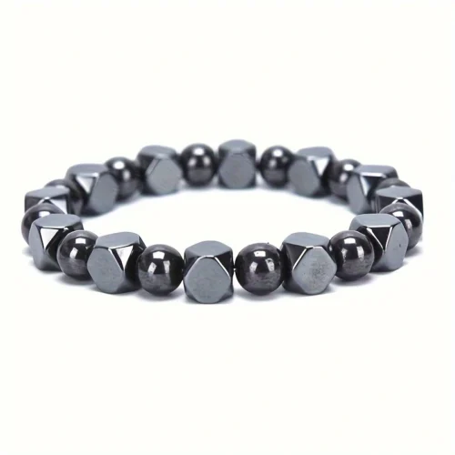 Bracciale uomo ossidiana ematite occhio tigre pietra naturale resistente