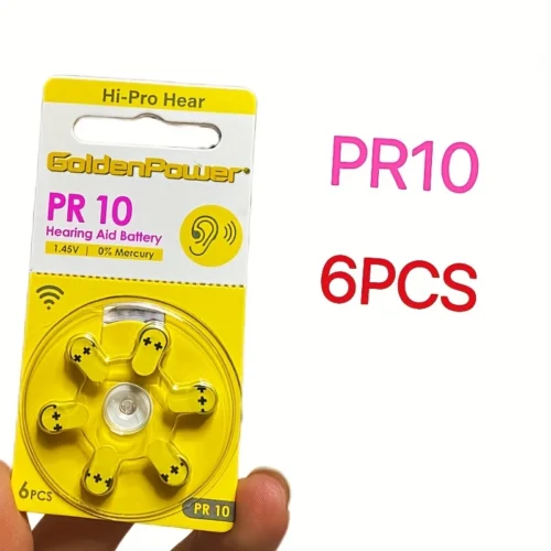 6pz batterie acustiche PR10 zinco-aria lunga durata senza mercurio