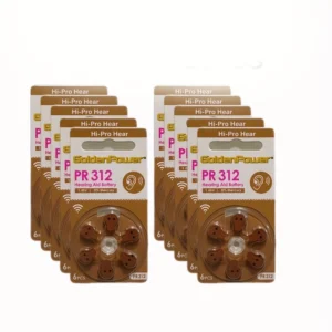 6pz batterie acustiche PR312 zinco-aria lunga durata senza mercurio