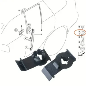 4x clip vetro regolatore BMW E53 X5 51338254781 auto 2000-2006
