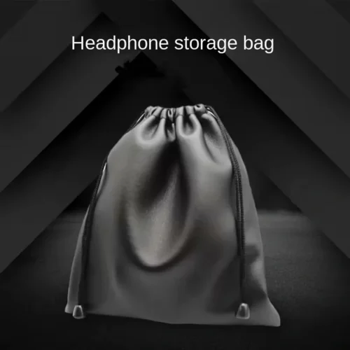 Borsa stoccaggio auricolari NERA morbida grande custodia portatile PU