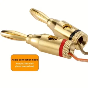 2 coppie Connettori banana placcati oro 4mm audio cavo altoparlante USB