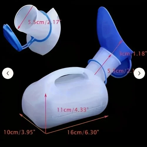 BOTTIGLIA URINATOIO UNISEX UOMO DONNA CON COPERCHIO 1000ML PORTATILE DA VIAGGIO