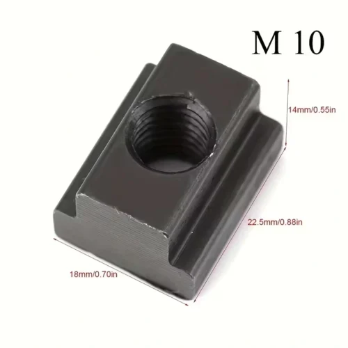 2pz dadi a T zincati M10 filettatura destra carbonio nero CNC