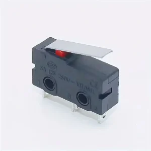 5pz interruttore tattile leva 3 pin NERO foro passante