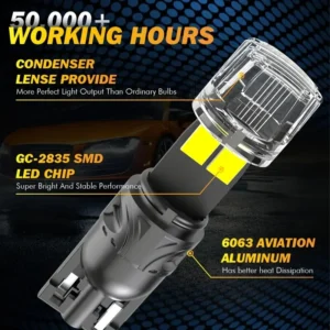 2pz Lampadina LED W5W T10 Canbus Luce Bianca 168 194 Lampadine LED Senza Errori