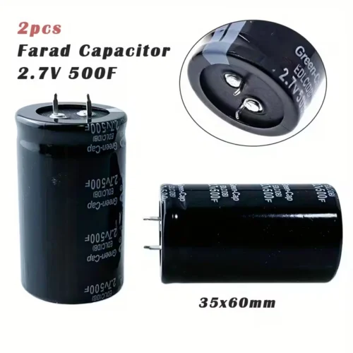 1 pezzo condensatore farad nero 35x60mm 2.7V 500F raddrizzatori