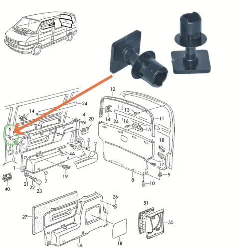 20x clip rivestimento tetto Per VW T5 Transporter 701867549 interni auto
