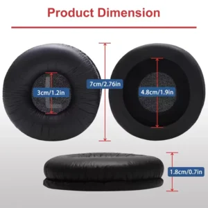 1paio cuscini auricolari per JBL T500BT T450 510BT 70mm pelle artificiale