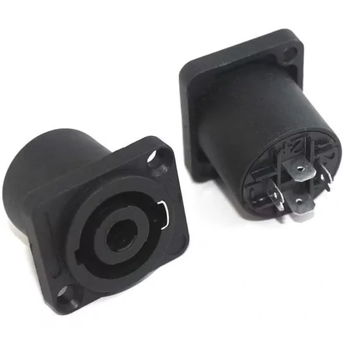 Set 2 supporti altoparlanti connettori banana basi quadrate