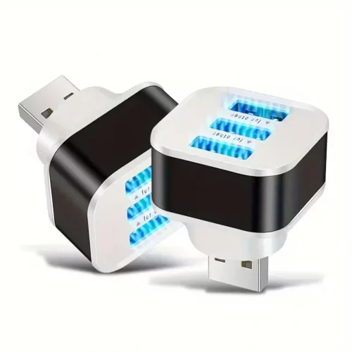 Hub USB 2.0 3 porte divisore estensore caricabatterie compatto multicolore