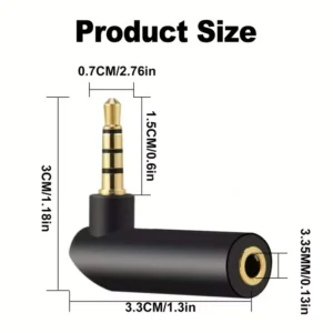 Adattatore audio angolare 3.5mm maschio femmina placcato oro compatibile