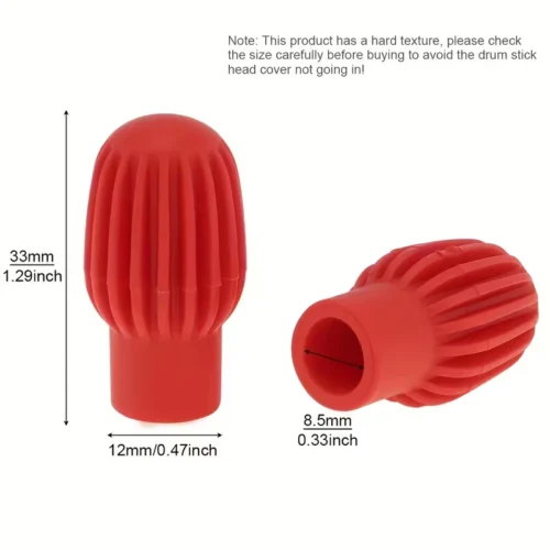 Paio bacchette silicone rosse silenziatore ammortizzatore pratica musica