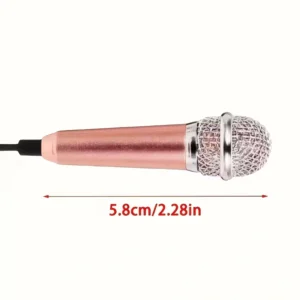 Mini microfono 3.5mm ARGENTO portatile karaoke voce streaming senza batteria