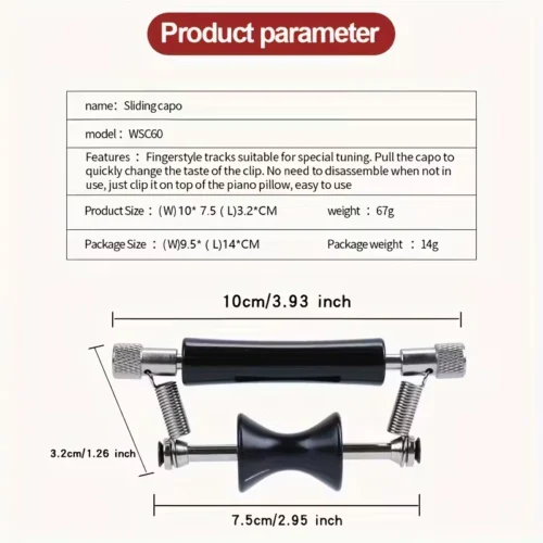 Capotasto regolabile tono chitarra elettrica acustica ukulele