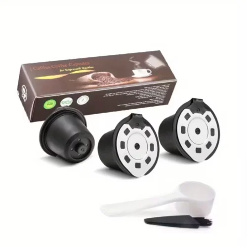 3 pezzi Capsula riutilizzabile nera capuccino compatibile Nespresso