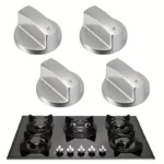 2pz manopole acciaio inox cucina forni fornelli controllo adattatori