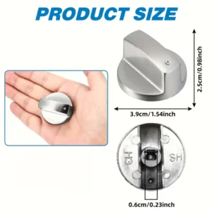 2pz manopole acciaio inox cucina forni fornelli controllo adattatori