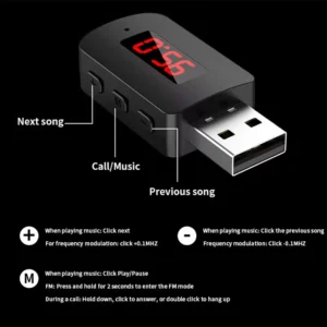 Adattatore wireless auto trasmettitore audio radio FM USB alimentazione