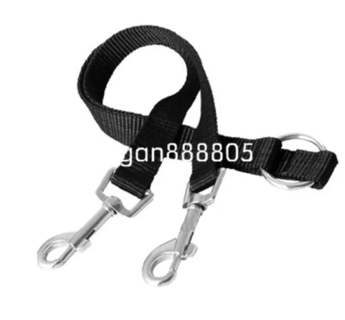 Guinzaglio Sdoppiatore per Due Cani Doppio Passeggio Colore Nero