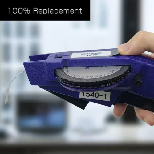 Nastro etichette plastica 9mm per Dymo Motex adesivo forte resistente acqua NERO