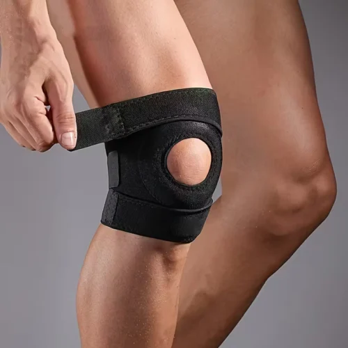 1pz ginocchiera sport nera traspirante ergonomica ciclismo corsa basket