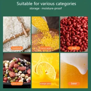 3pz sacchetti alimenti 1000g trasparenti ermetici antiumidità anti insetti