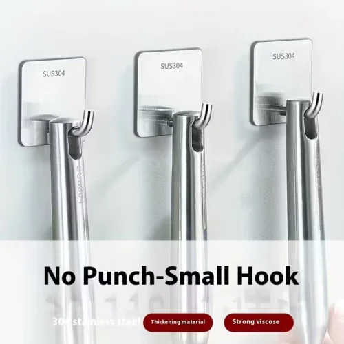 4pz ganci parete inox adesivo senza trapano portasalviette abiti notte