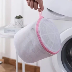 1pz sacchetto lavatrice reggiseno rete resistente pieghevole cerniera rosa