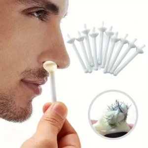 Set 10pz bastoncini cera monouso peli naso orecchie plastica bianca