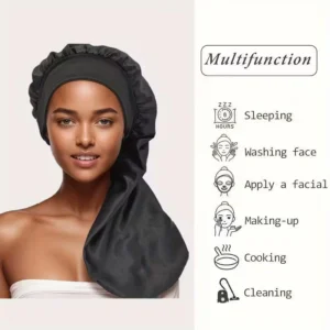 1pz cuffia lunga notte capelli lisci ricci satinata extra large