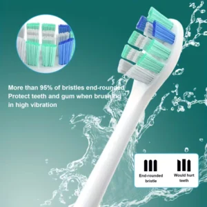 8x Testine Ricambio Spazzole Manici Philips Snap-on Sonicare HX3 HX6 HX9