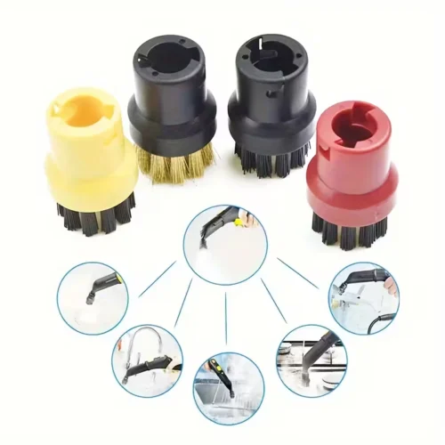 3pz Ugelli Pennelli Rotondi NERI Pulitore Vapore per Karcher SC1 SC2 SC3 SC4