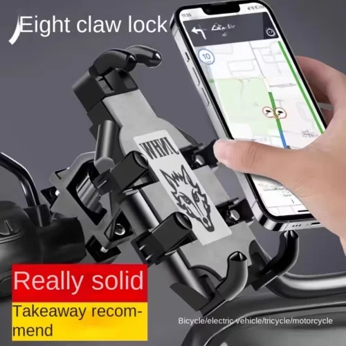 1x Supporto Telefono Moto Nero PVC Rotante Regolabile Compatibile Smartphone