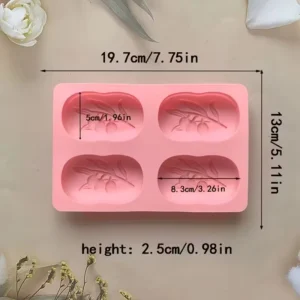 1pz Stampo Silicone Motivo Foglia Saponi Fatti Mano Spa Facile Sformare