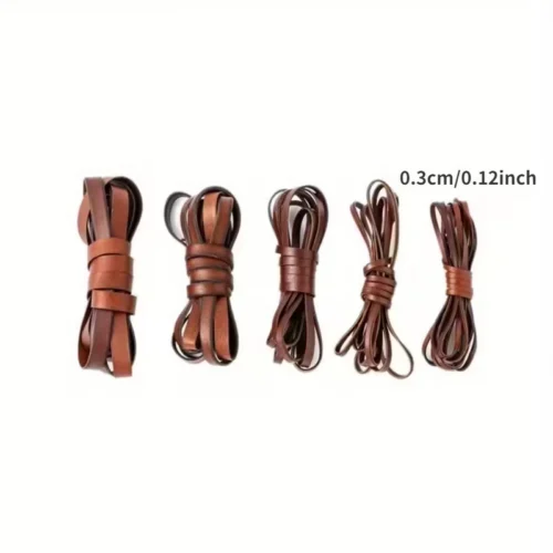 5m Corda Pelle Piatta 3mm Strisce Vera Pelle Creazione Gioielli Fai Da Te